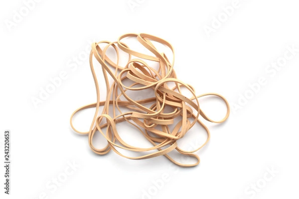 Obraz Pile of beige stretchy rubber bands