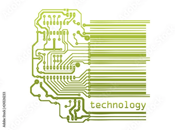 Obraz Barcode with circuit
