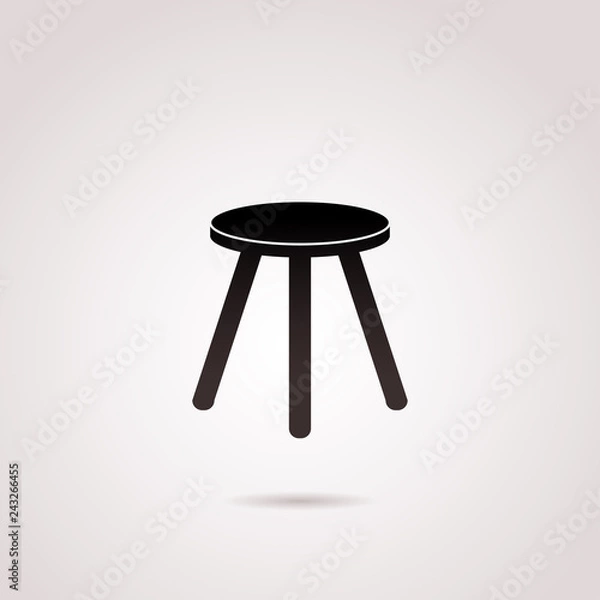 Obraz Chair, wooden stool vector icon.