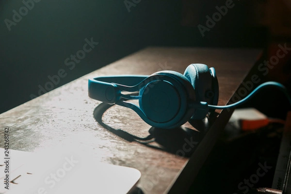 Obraz Headphones on table