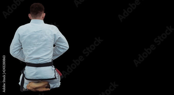 Obraz Brazilian jiu jitsu zawodnik siedzi