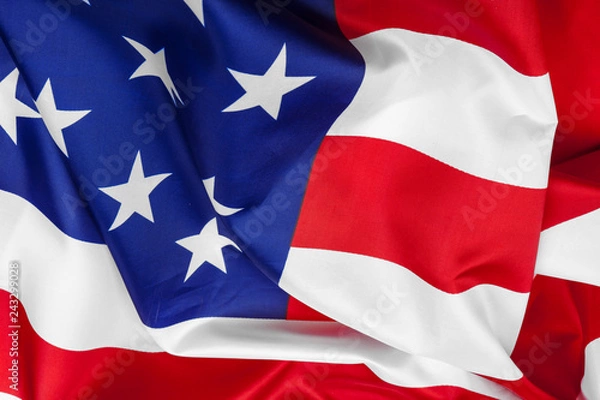 Obraz Close-up of waving American flag