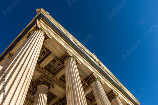Fototapeta Classical marble pillars detail on the facade of a building