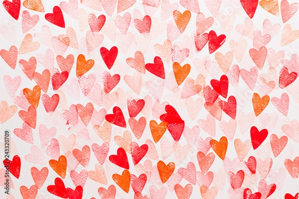 Obraz Abstract watercolor heart background. Concept love, valentine day greeting card.