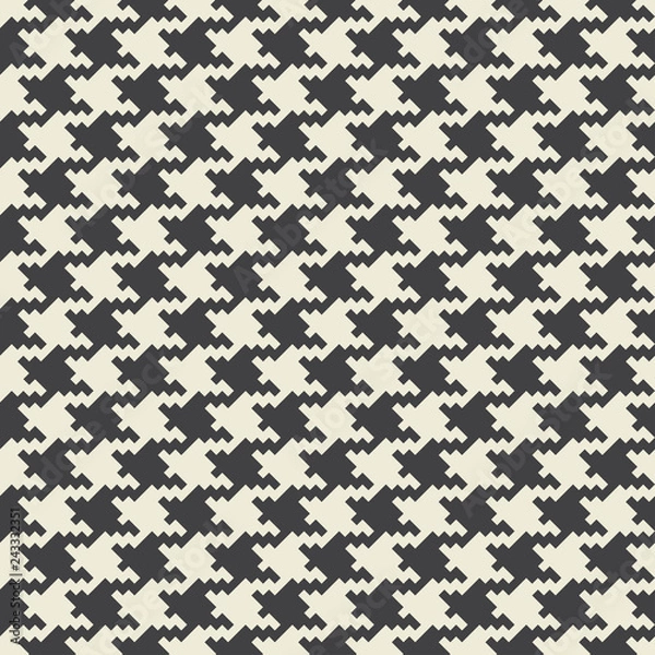 Fototapeta Wektor wzór houndstooth tkaniny. Ozdoba tekstylna w dwóch kolorach