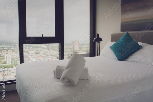 Obraz Hotel Bed With View