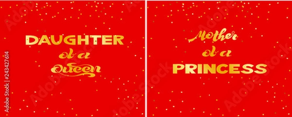 Obraz Mother of a princess - Hand sketched lettering typography