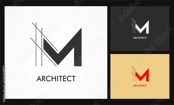 Obraz logo wektor architekta m