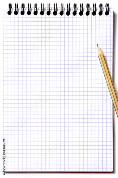 Fototapeta bloc notes à spirale