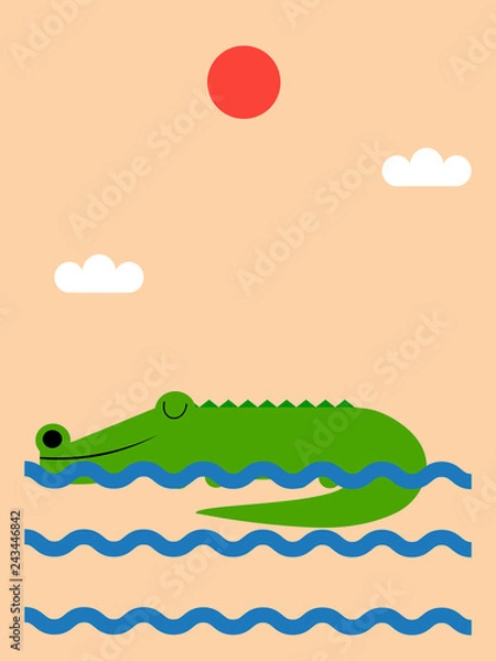 Fototapeta Crocodile in water