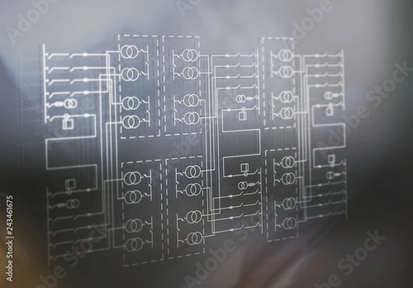 Obraz Electric wiring diagram for power transformers