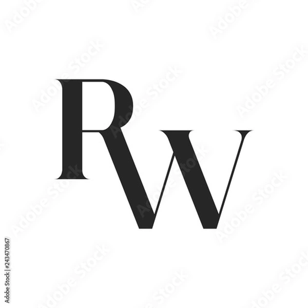 Obraz RW logo, monogram, vector
