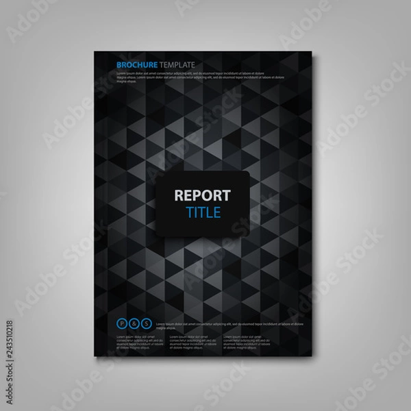Obraz Brochures book or flyer with abstract dark triangular background