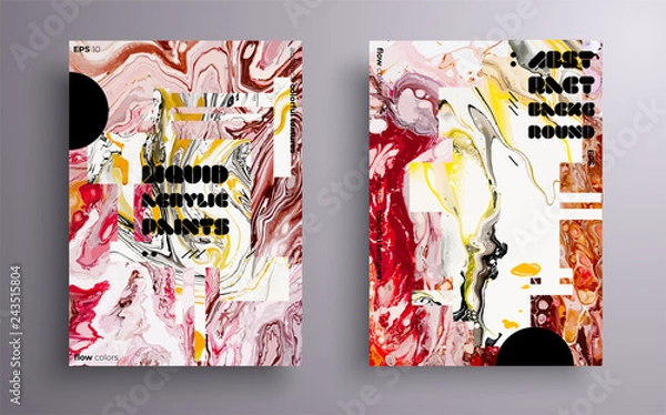 Fototapeta Artistic covers design. Liquid marble texture. Creative fluid colors backgrounds. Applicable for design covers, presentation, invitation, flyers, annual reports, posters and business cards.