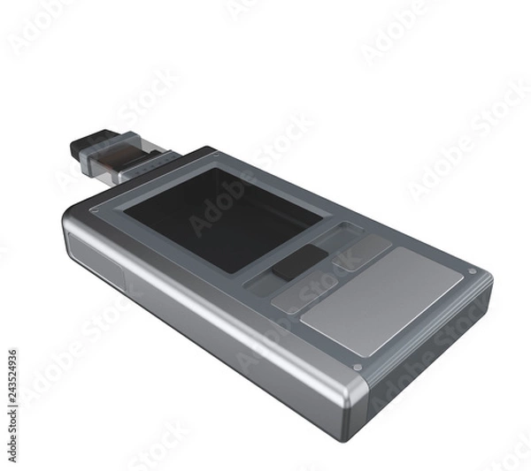 Fototapeta Vape mod box isolated on white background. 3d illustration