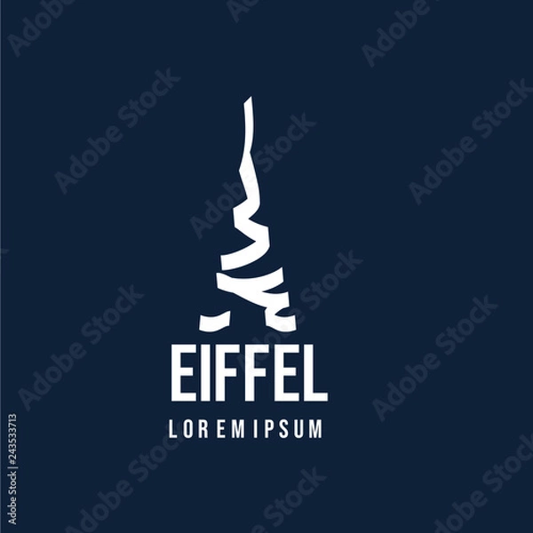 Fototapeta Eiffel Logo Vector Template Design Illustration