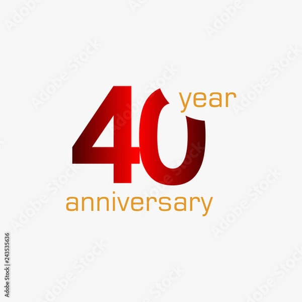 Fototapeta 40 Year Anniversary Vector Template Design Illustration