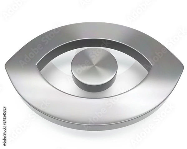 Obraz 3d brushed metal eye icon