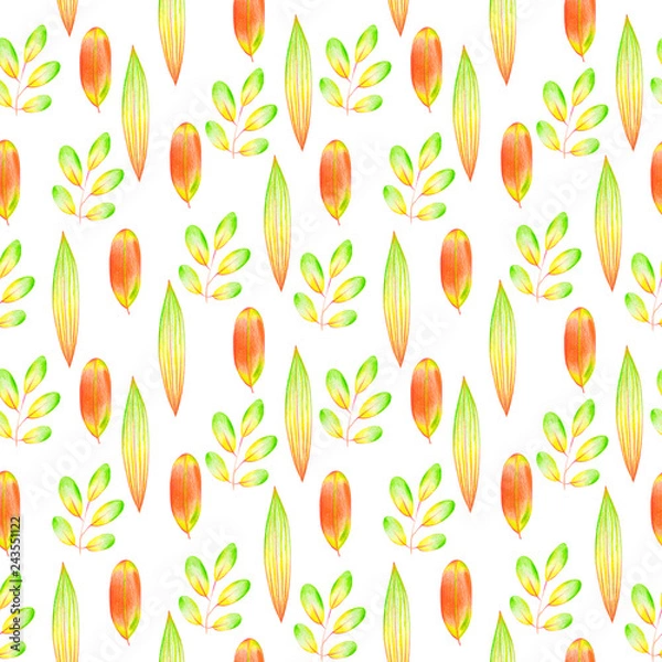 Fototapeta different bright leaves