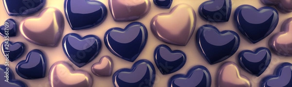 Fototapeta Granatowe serca