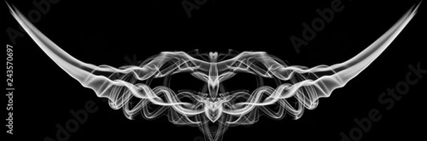 Obraz White smoke on black background