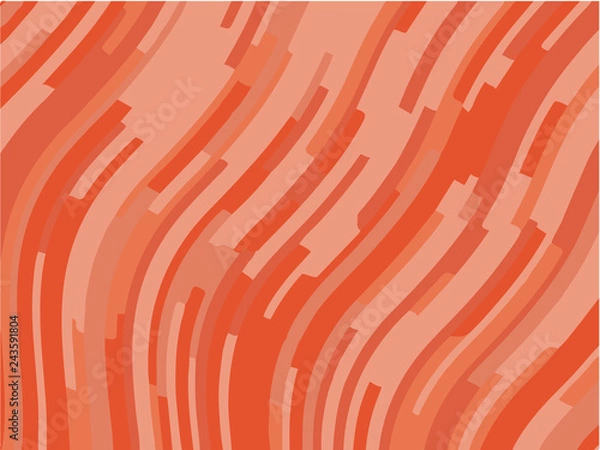 Obraz Abstract pattern with wave lines. Coral color striped background