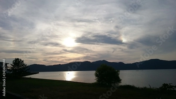 Fototapeta 琵琶湖の夕焼け