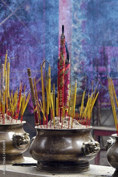Fototapeta Incense offerings at the temple in Cholon, Viet Nam