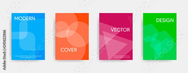 Obraz Modern colorful abstract cover design with transparent forms. Vector illustration suitable for banners, brochures, flyers.