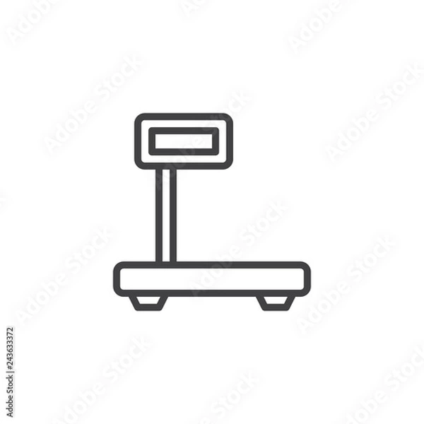 Obraz Cargo scales line icon. linear style sign for mobile concept and web design. Shipping scales outline vector icon. Symbol, logo illustration. Pixel perfect vector graphics