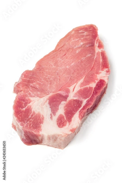 Obraz Fresh raw beef steak isolated on white background