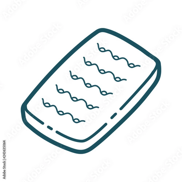 Fototapeta Linear icon of the mattress bedding sign