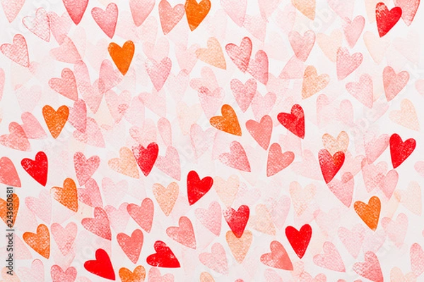 Obraz Abstract watercolor heart background. Concept love, valentine day greeting card.