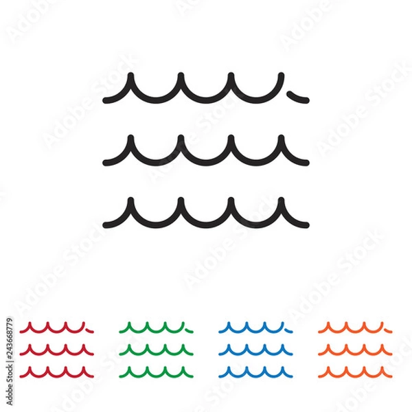 Obraz Sea waves vector icon