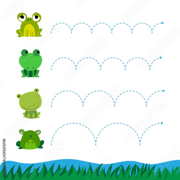 Fototapeta frog worksheet vector design