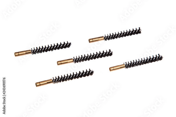 Fototapeta brush to clean the weapon isolate on white