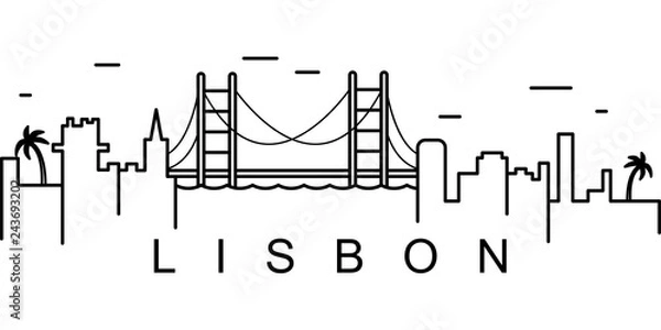 Fototapeta Lisbon outline icon. Can be used for web, logo, mobile app, UI, UX