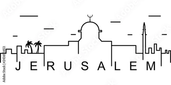 Obraz Jerusalem outline icon. Can be used for web, logo, mobile app, UI, UX