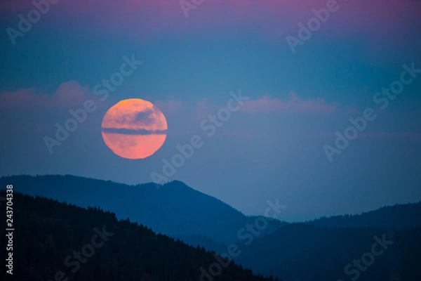 Obraz Blutmond über dem Schwarzwald