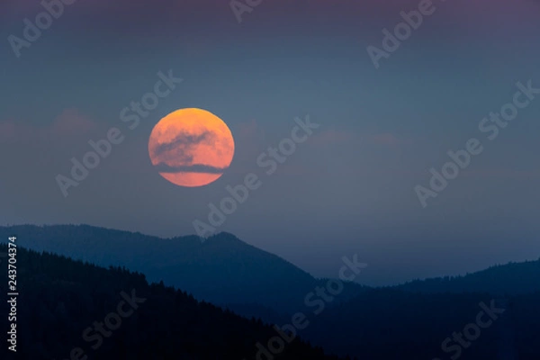 Obraz Blutmond über dem Schwarzwald