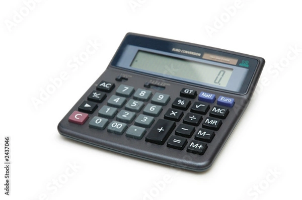 Fototapeta accounting calculator isolted on the white background