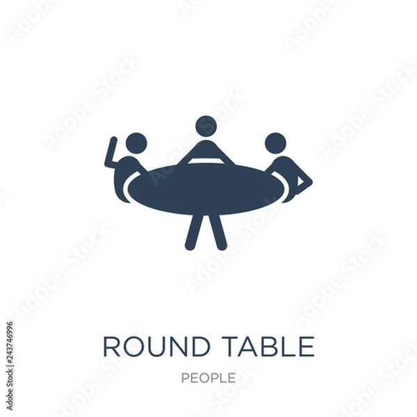 Obraz round table icon vector on white background, round table trendy