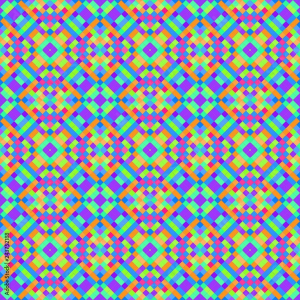 Obraz Seamless pattern background from a variety of multicolored squares.