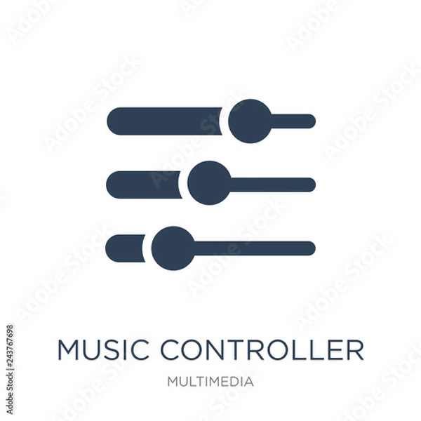 Obraz music controller icon vector on white background, music controll