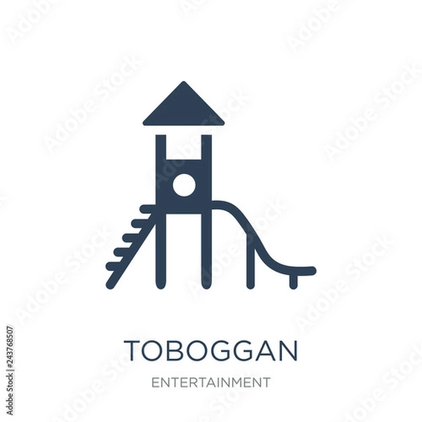 Obraz toboggan icon vector on white background, toboggan trendy filled
