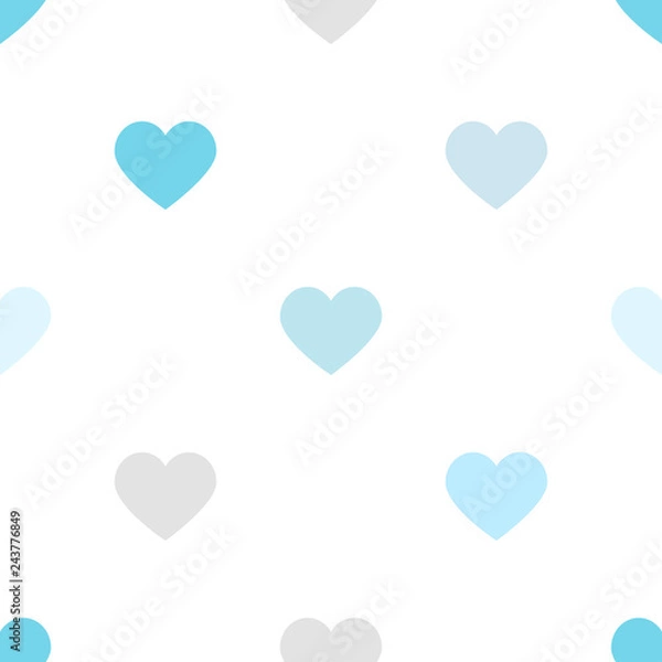 Fototapeta soft blue hearts pattern