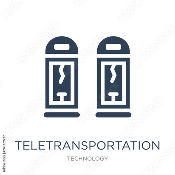 Fototapeta teletransportation icon vector on white background, teletransportation trendy filled icons from Technology collection, teletransportation vector illustration