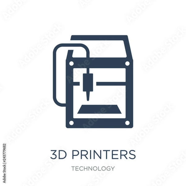 Obraz 3d printers icon vector on white background, 3d printers trendy filled icons from Technology collection, 3d printers vector illustration