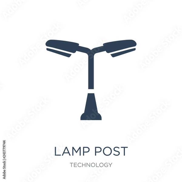 Obraz lamp post icon vector on white background, lamp post trendy filled icons from Technology collection, lamp post vector illustration