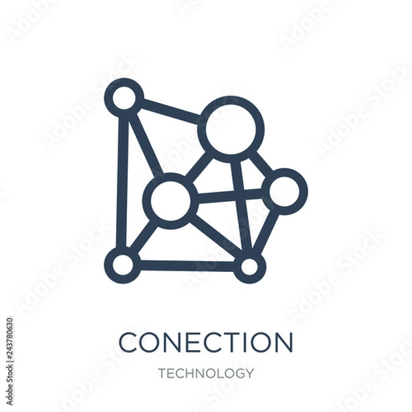 Obraz conection icon vector on white background, conection trendy filled icons from Technology collection, conection vector illustration
